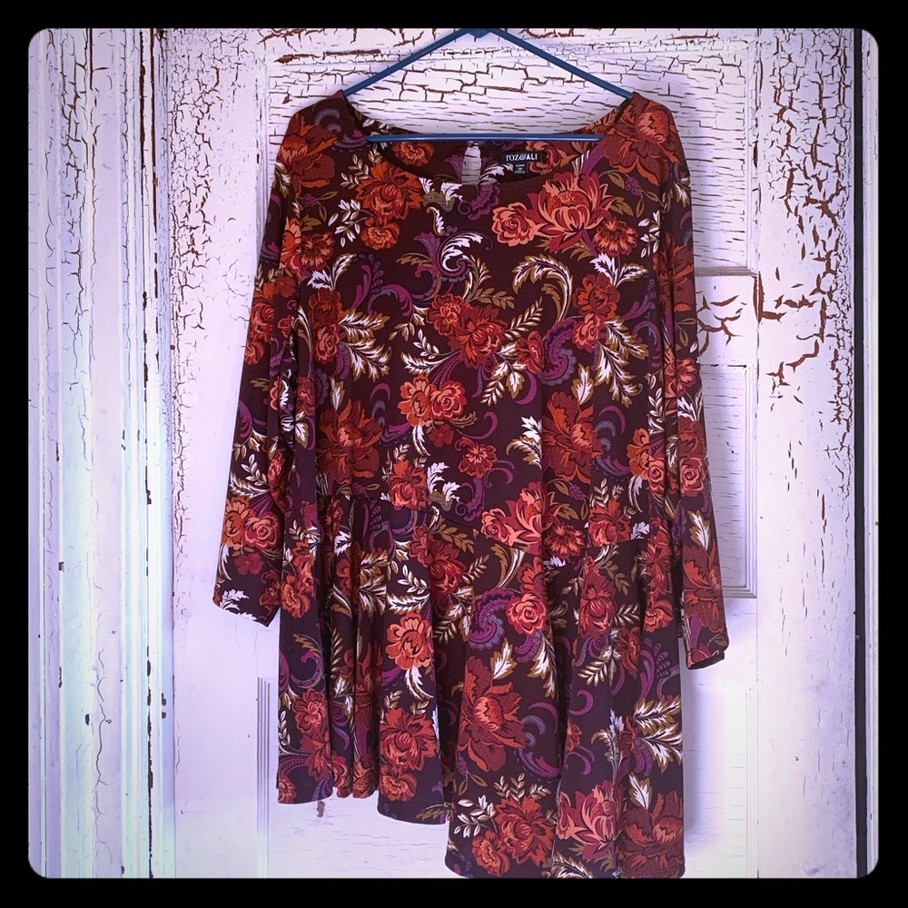 Roz & Ali Plus Size Long Sleeve Top